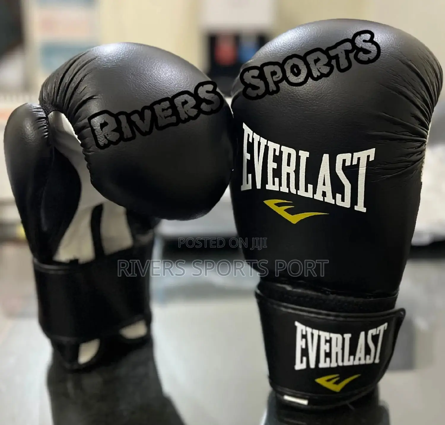 Everlast Deluxe Professional Boxing Glove in Black,Blue,Red