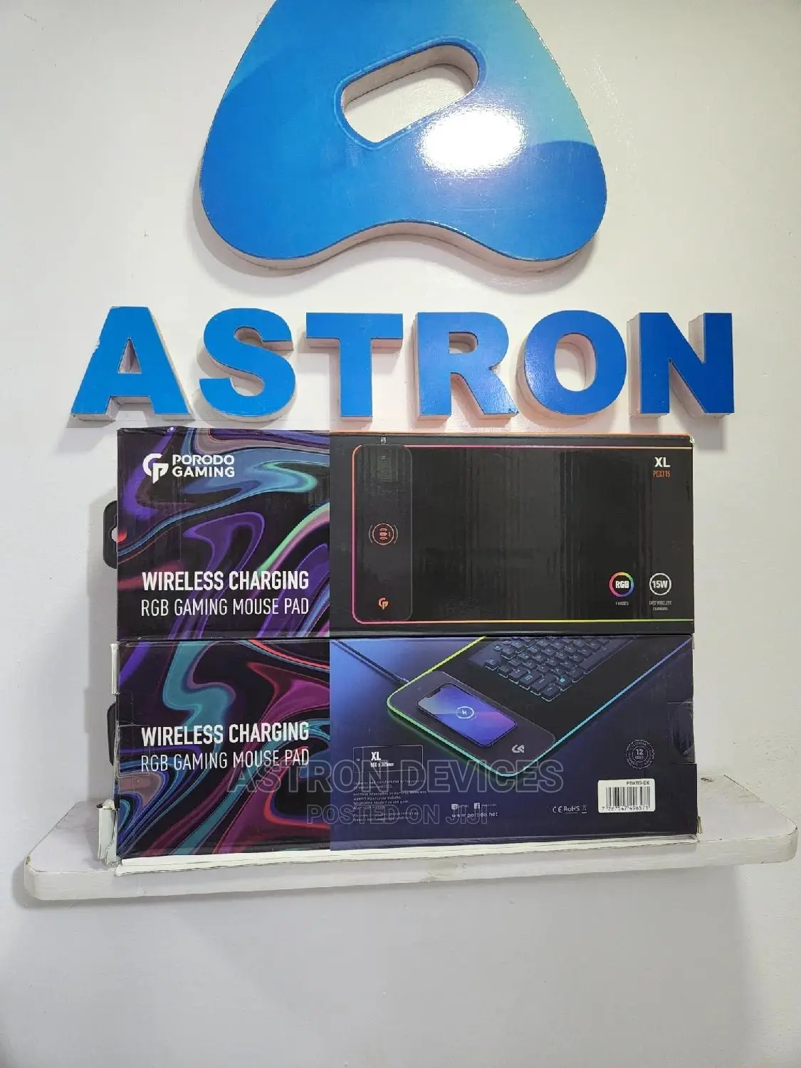 Porodo Gaming RGB Mousepad With Wireless Charger Xl