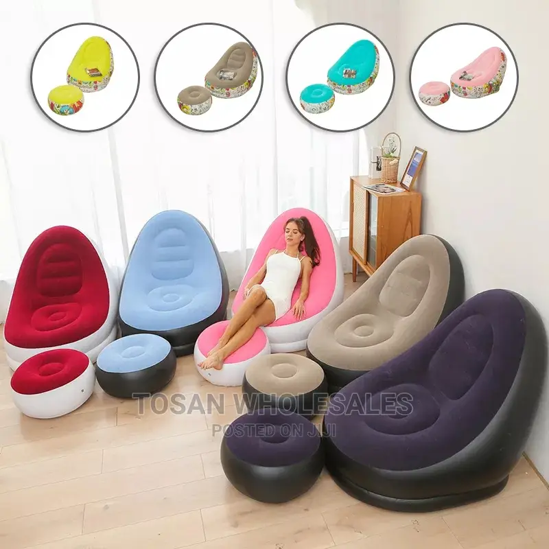 Inflatable Sofa Chair With Stool and Electric Pump