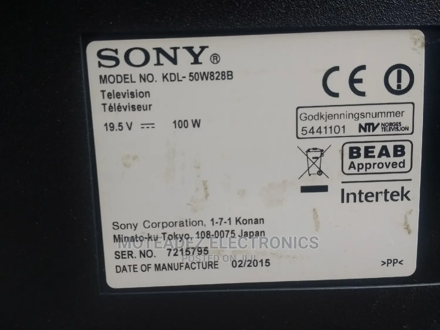 Uk Used Sony 50" Uhd Android Smart Led Tv With Remote