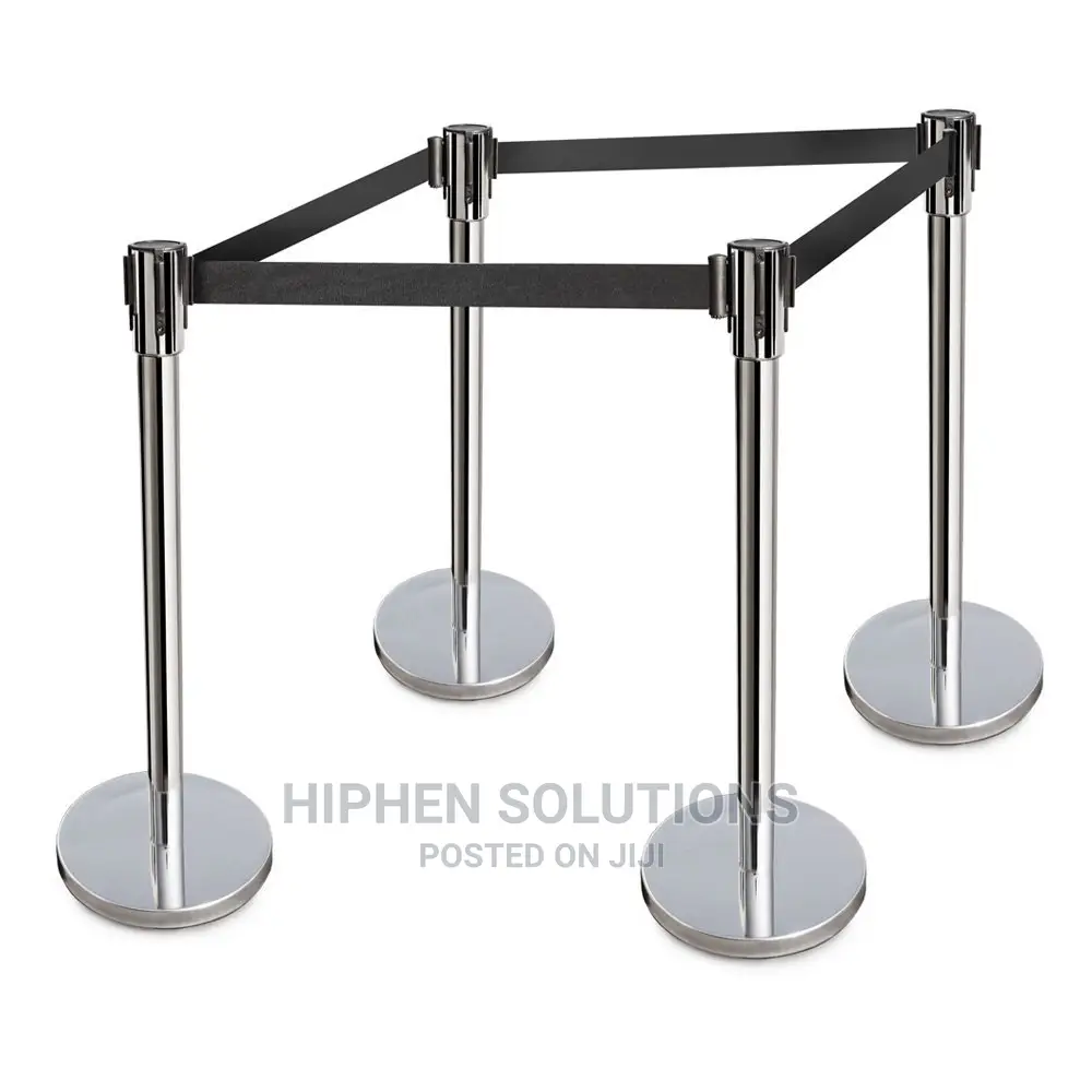 Retractable Belt Stanchions Stainless Steel 36 Inch Height Crowd Contr