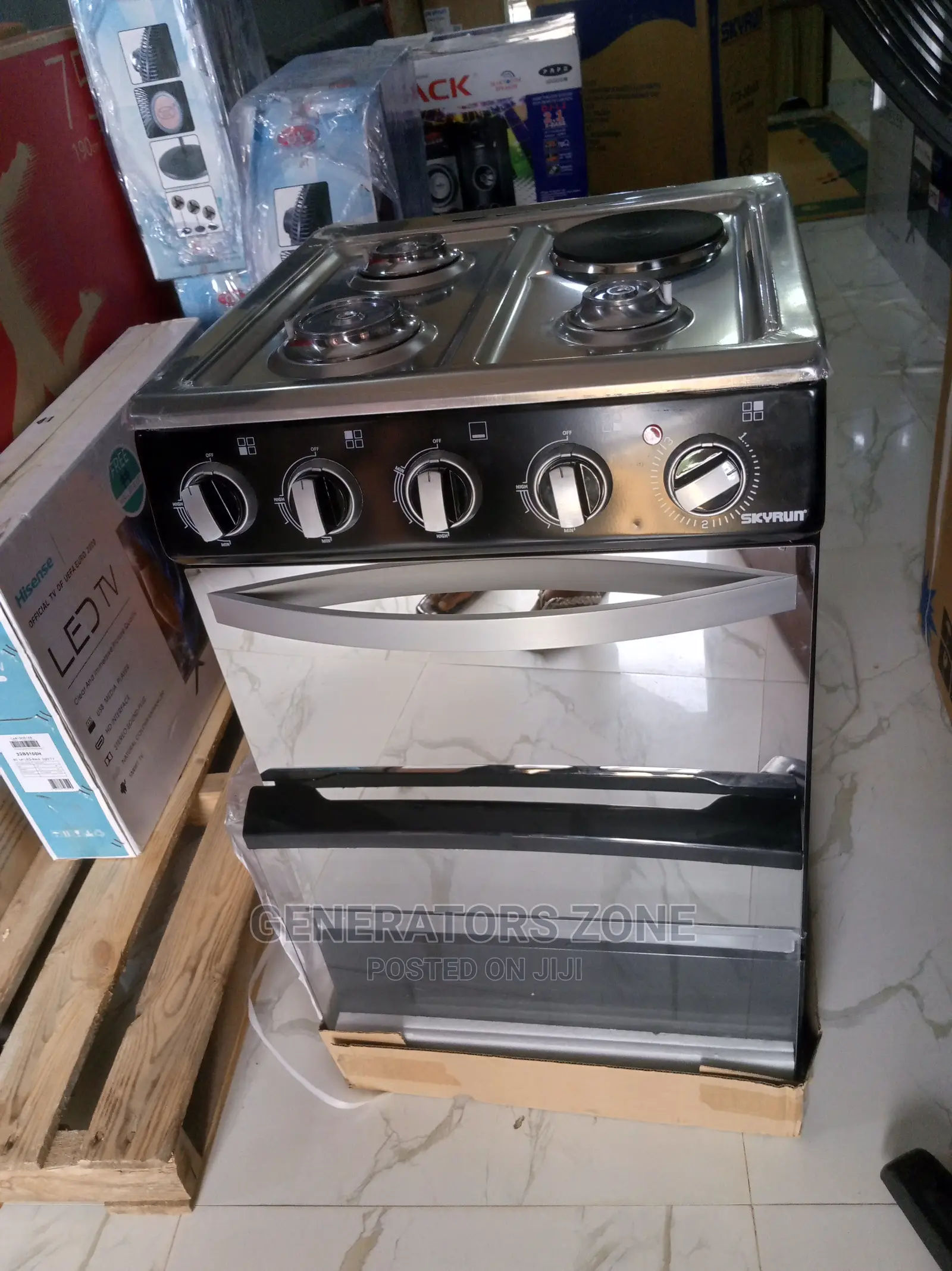 Skyrun Glass Top Gas Cooker Plus Oven+Grill Gcs-3g1e/X
