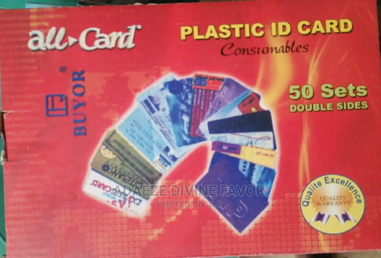 50 Set Double Sides Buyor Plastic ID Cards Consumables