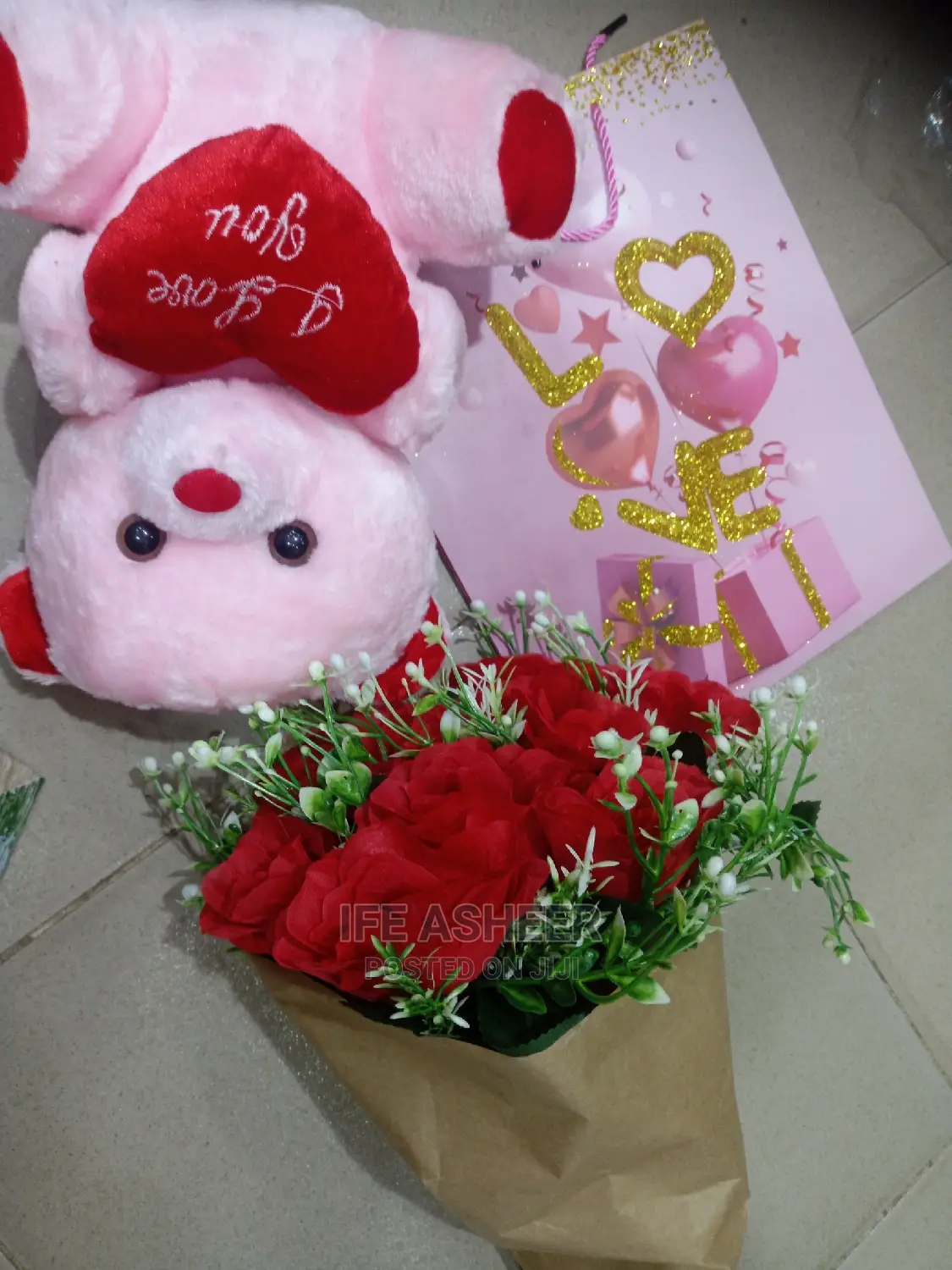 Lovers Pakage 005( Red Bouquet, Teddy Fancy Bag)