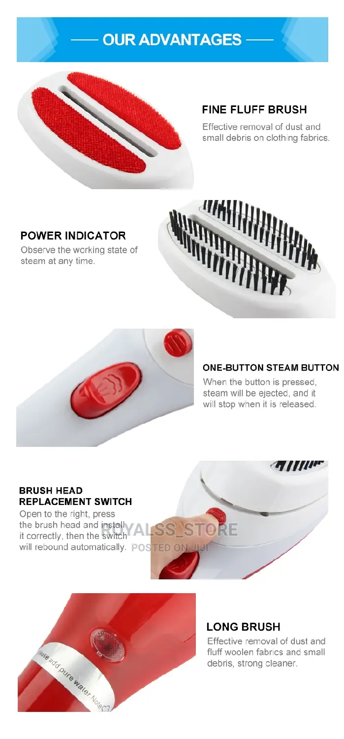 Red Electric Steam Iron