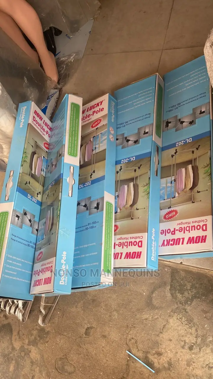 60kg Load Capacity Double Poles Clothes Racks