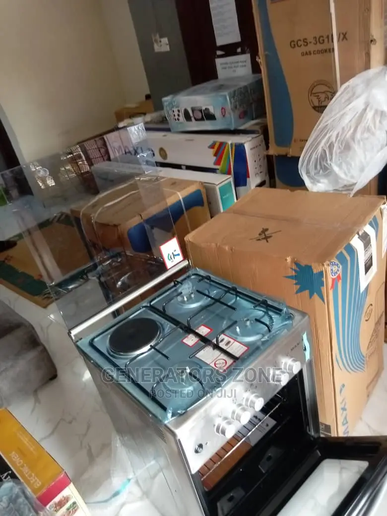 Maxi 50by50 Cooker ( 3 Gas + 1 Hotplate) Oven + Lamp+ Tray