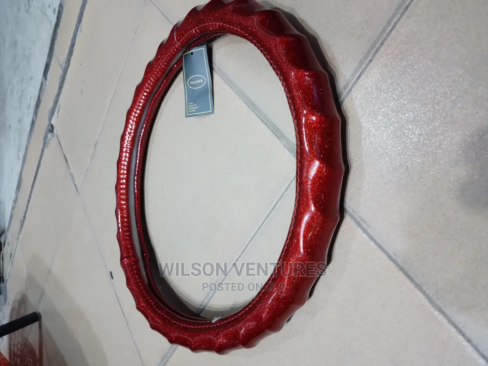 Universal Red Shinning Formica Steering Wheel Cover