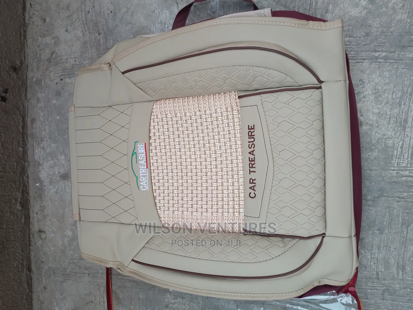 Luxury Car Treasure 5 Seater Seat Cover- Cream