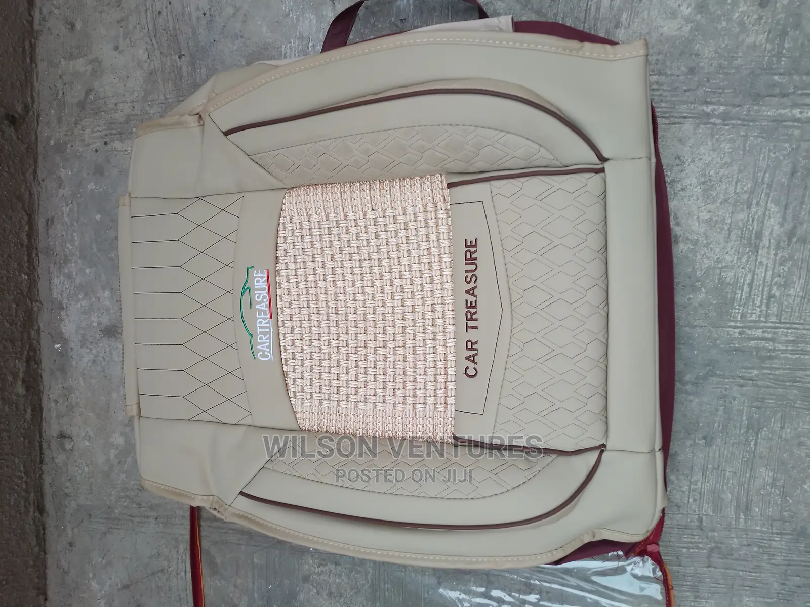 Luxury Car Treasure 5 Seater Seat Cover- Cream