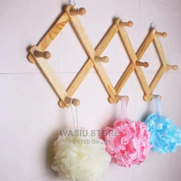 Wall Mounted Collapsible Wooden Bag Hanger