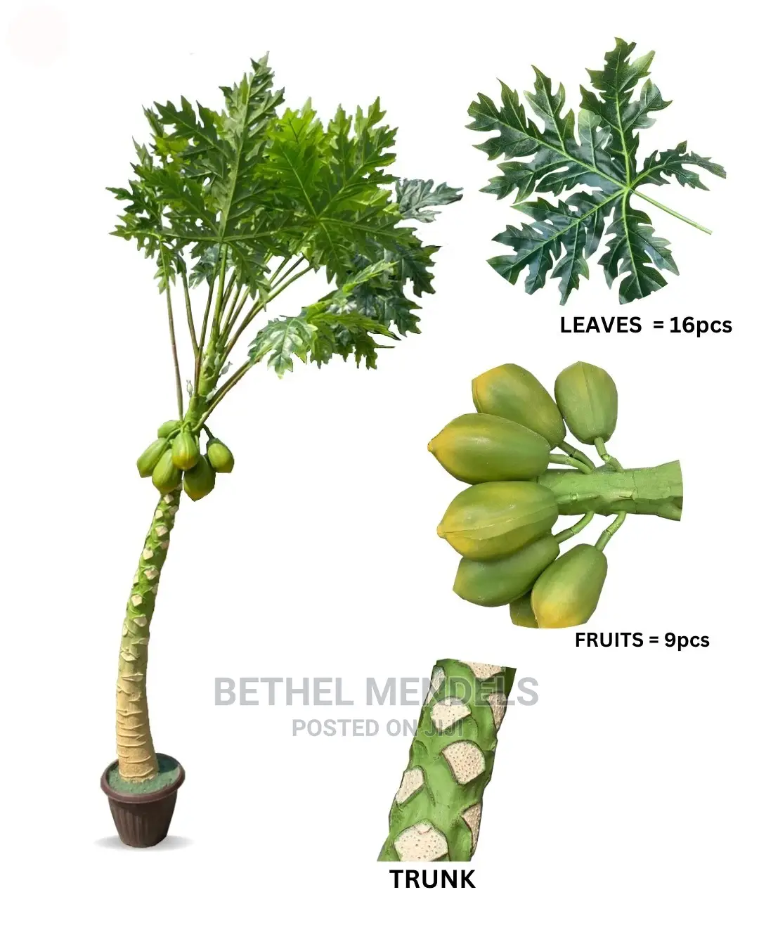 Papaya (Pawpaw) Artificial Potted Plants and Flowers