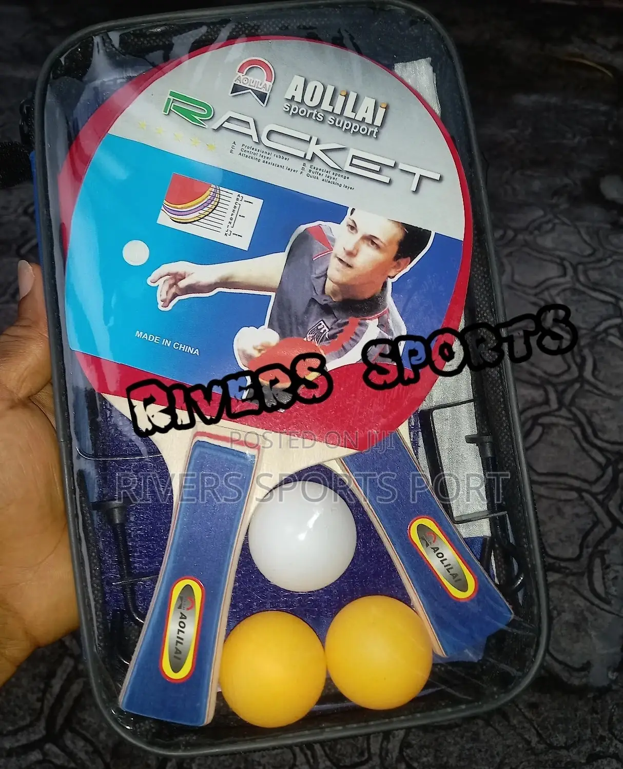 AOLILAI Quality Table Tennis Bat Set. 2bat, 3balls, Net Post