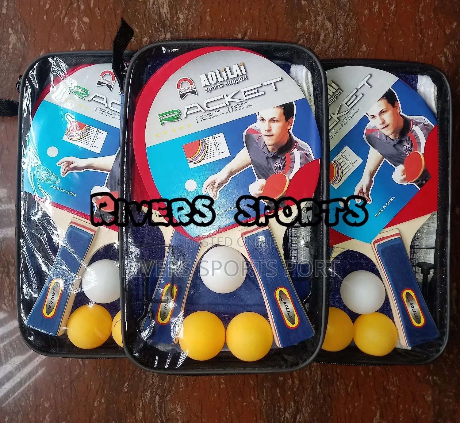 AOLILAI Quality Table Tennis Bat Set. 2bat, 3balls, Net Post