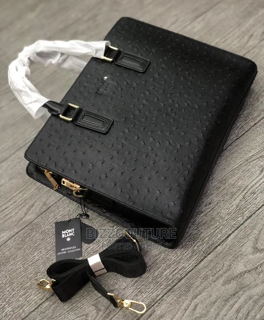 Original MONT BLANC Leather Laptop Bags Available in Store