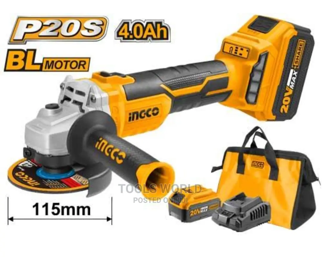 INGCO Cordless Angle Grinder 20V 4.5-Inch Brushless Cut-Off
