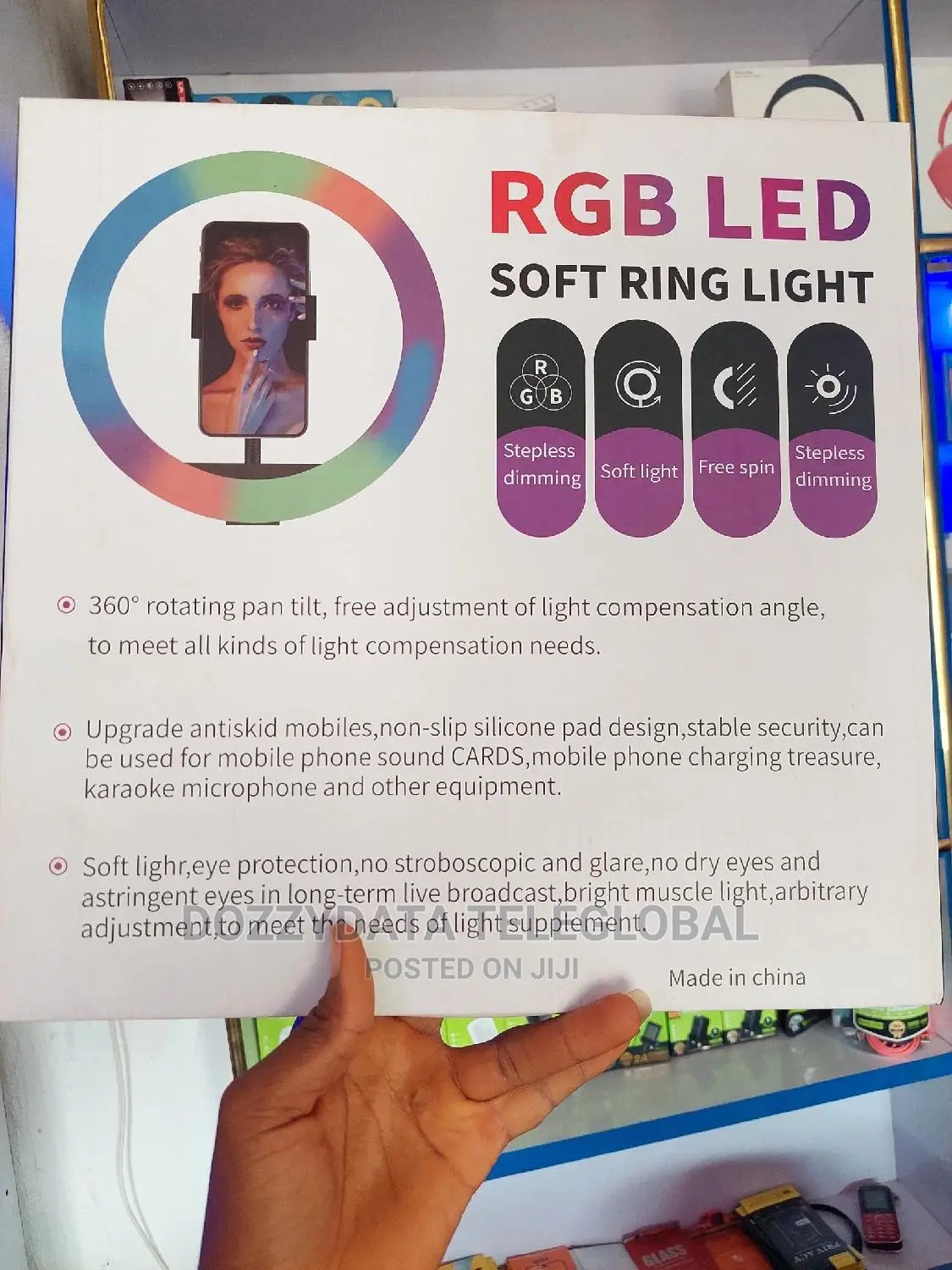 RGB LED 14" Ring Light With Tripod Stand Phone Clip