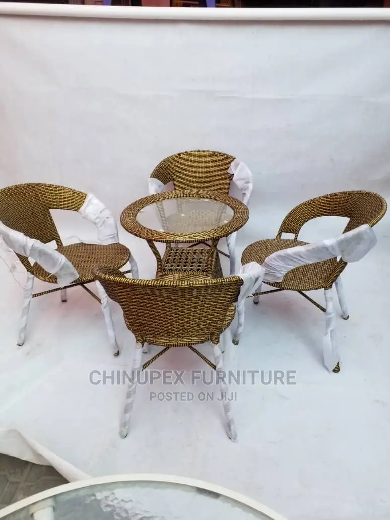 Outdoor/Eatery/Garden Rattan Chairs and Table 4 Seaters