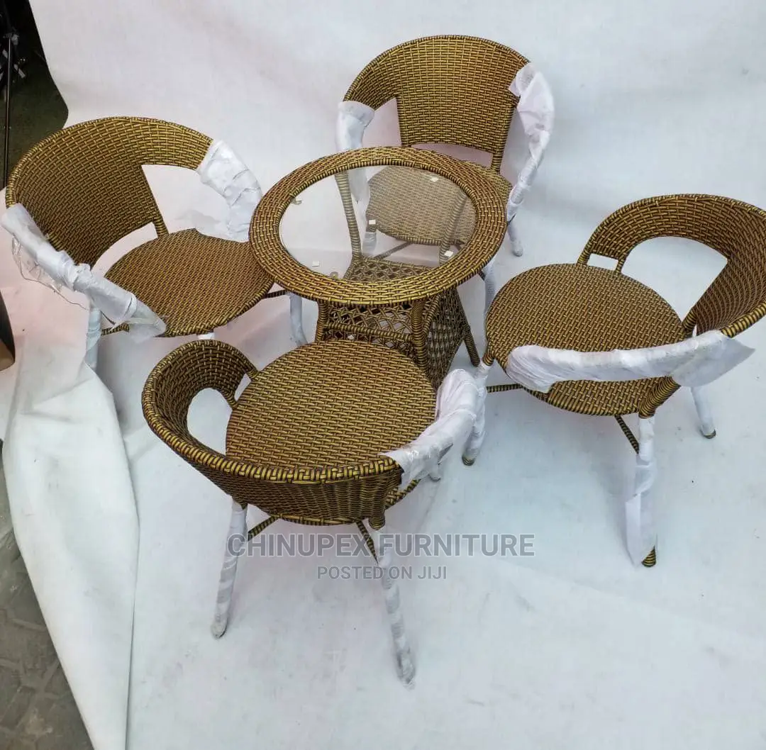Outdoor/Eatery/Garden Rattan Chairs and Table 4 Seaters