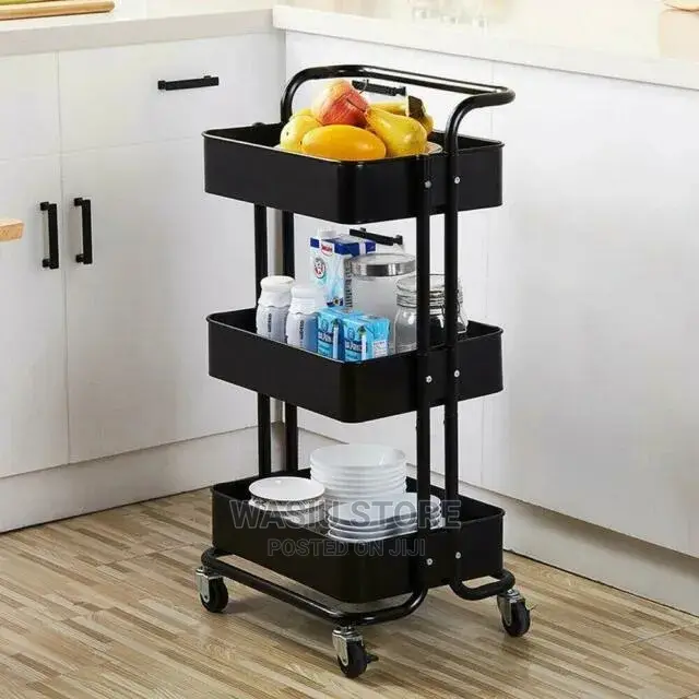 3-Tier Iron Multifunction Trolley / Utility Cart