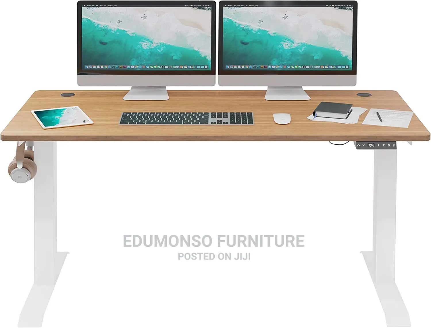 Electric Height Adjustable Standing Desk, 60 X 24 Inches