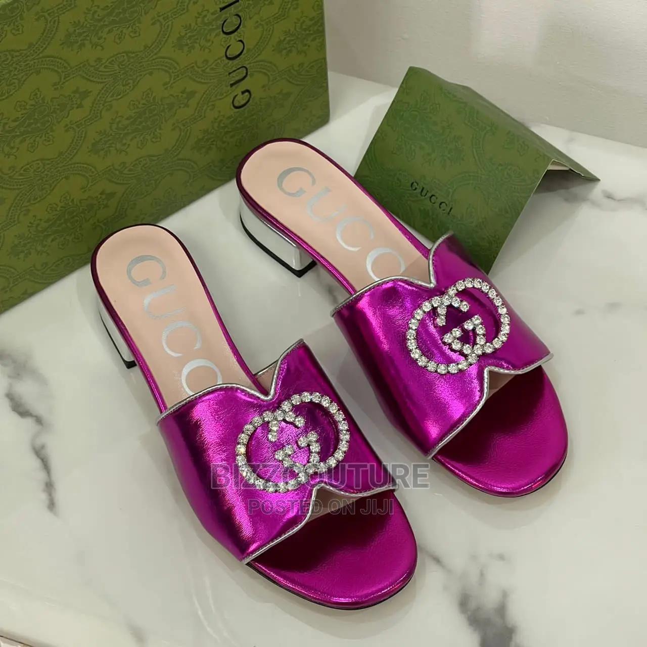 Original GUCCI Leather Slippers Available in Store