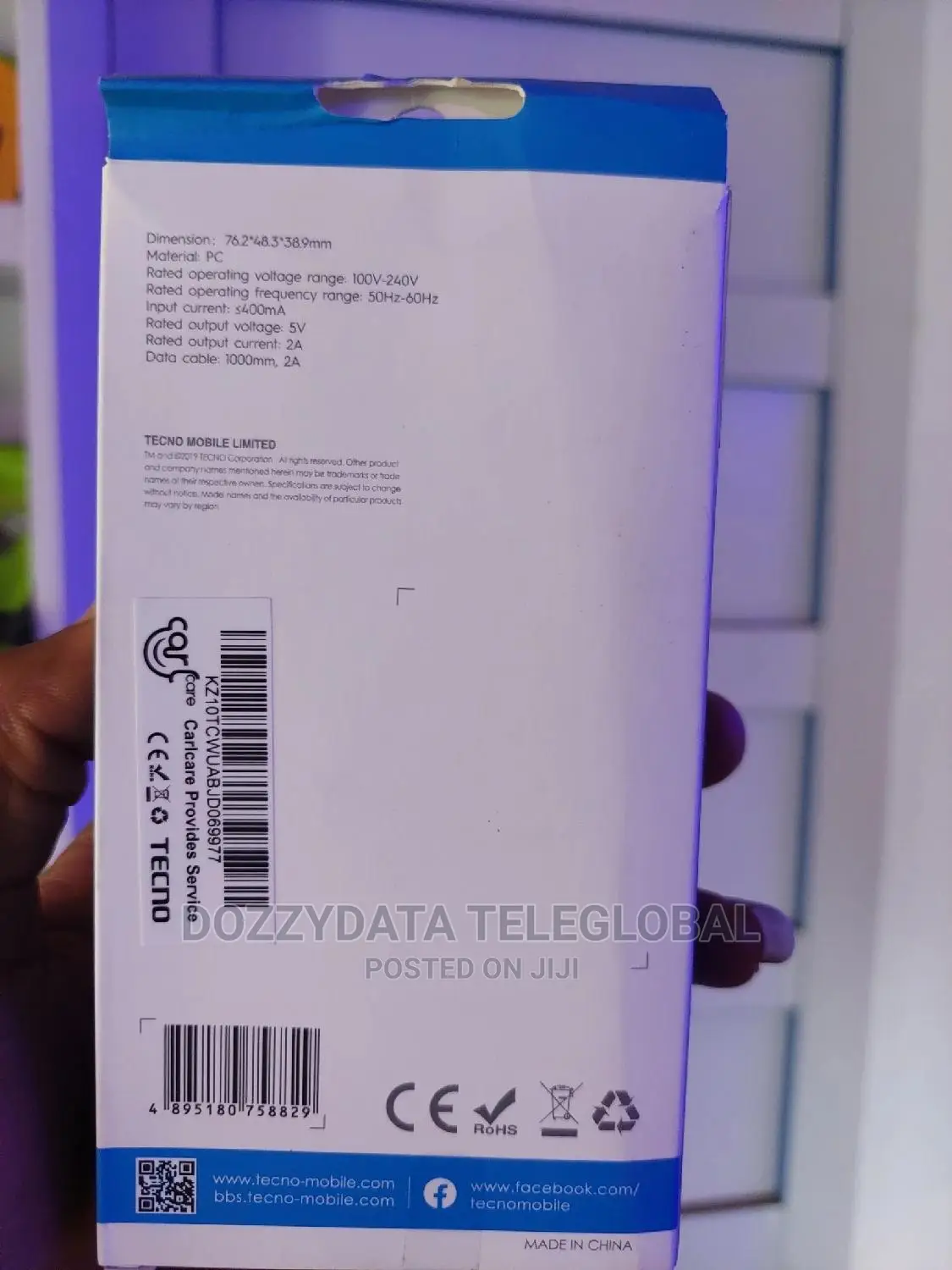Original Follow Come Tecno Charger