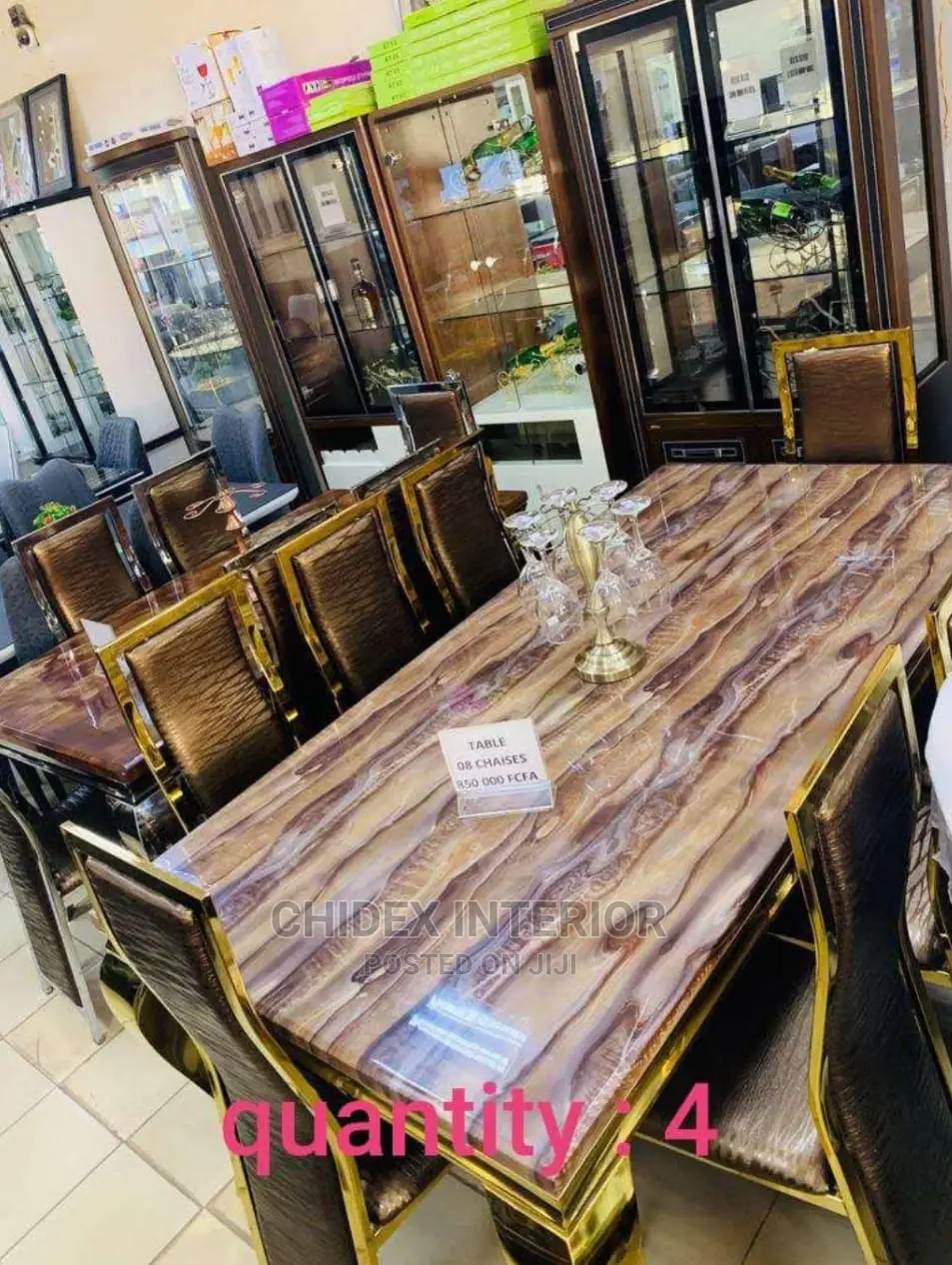 Classic Gold Marble Dining Table