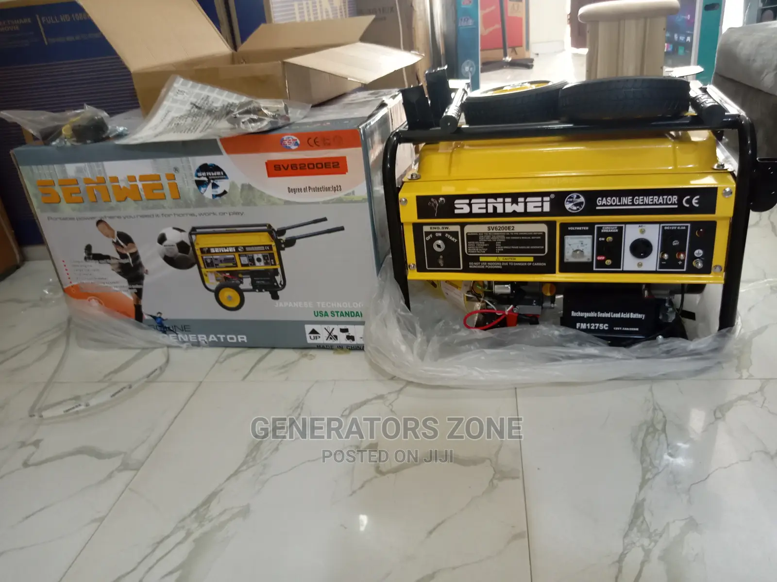 Senwei 4.5kva Petrol Generator- (Yellow Tank)-Sv6200e2+Key