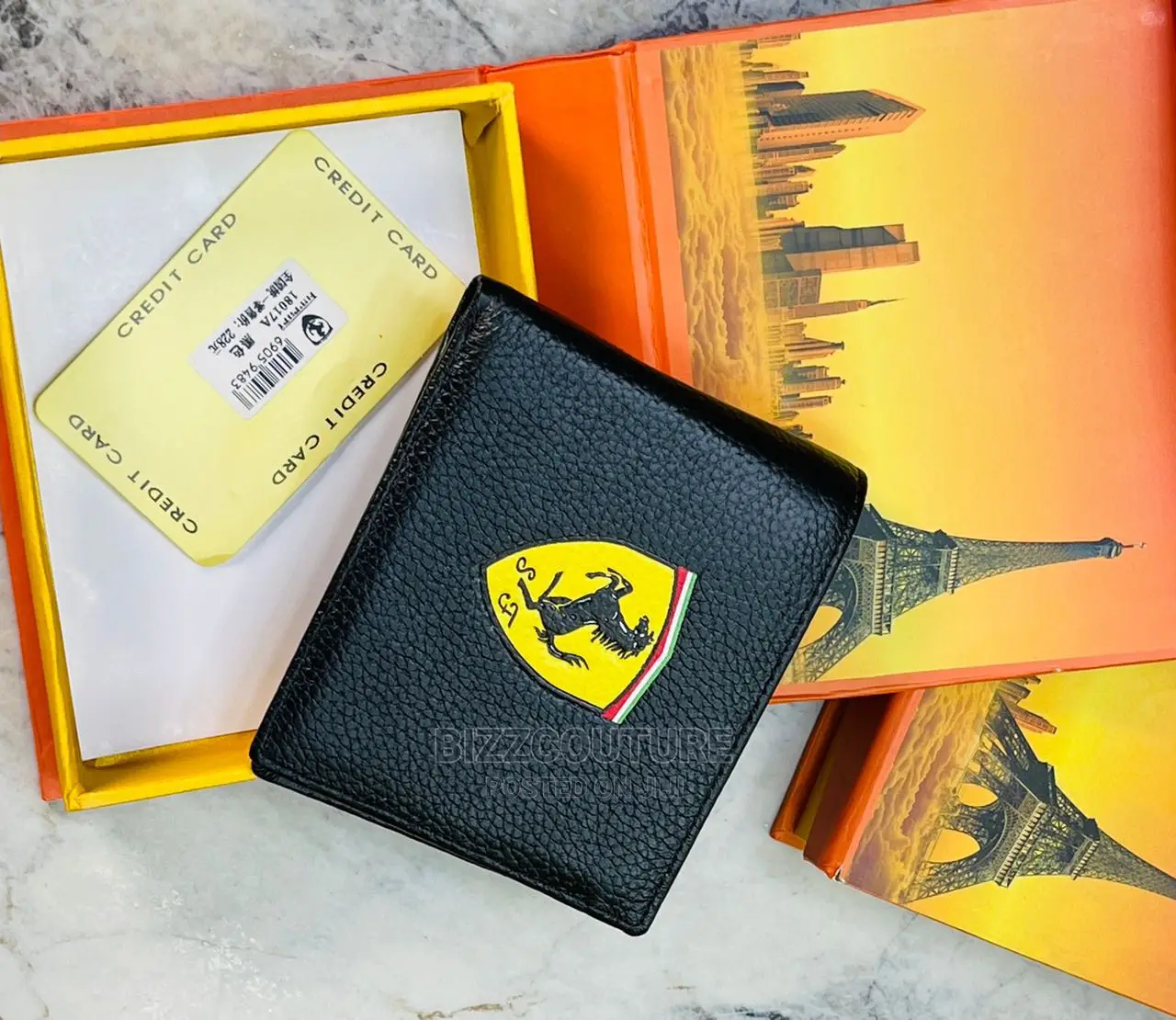 Original FERRARI Leather Wallet Available in Store