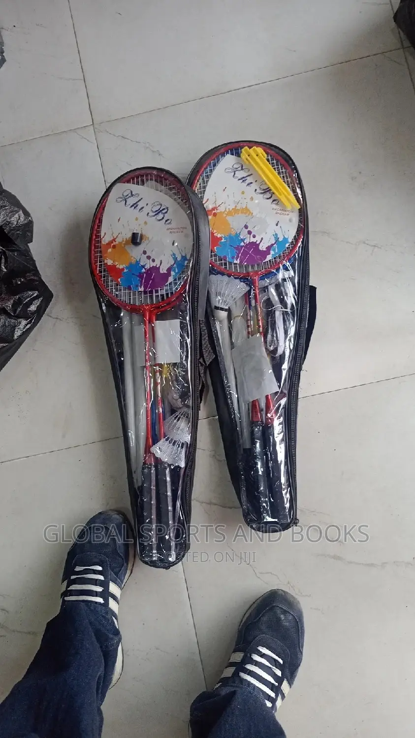 Badminton Set of 4 Racket, Bet,4stand and 2 Shuttlecock