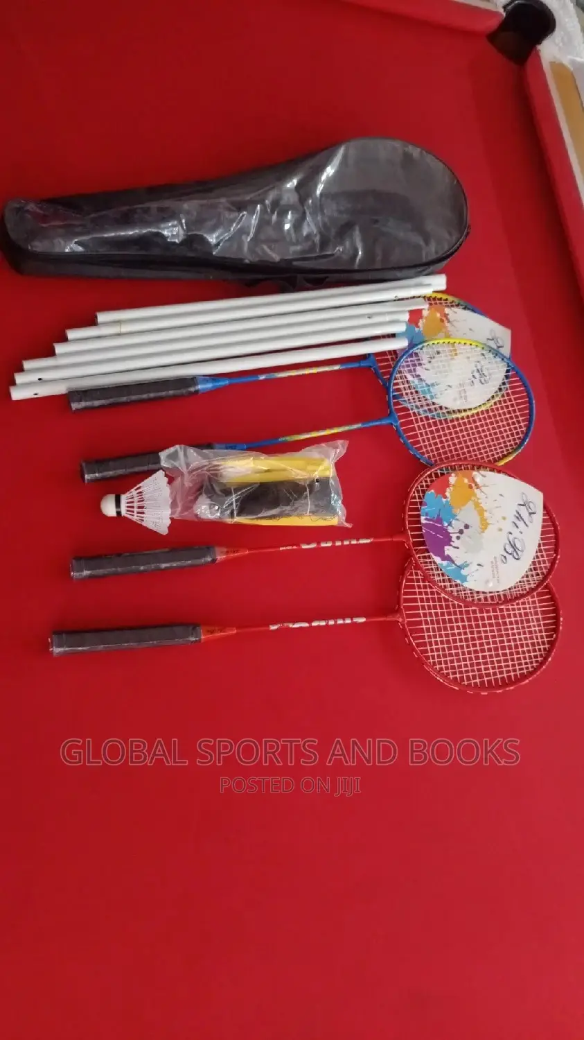 Badminton Set of 4 Racket, Bet,4stand and 2 Shuttlecock