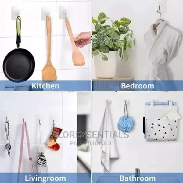 Self Adhesive Wall Hooks -12pcs