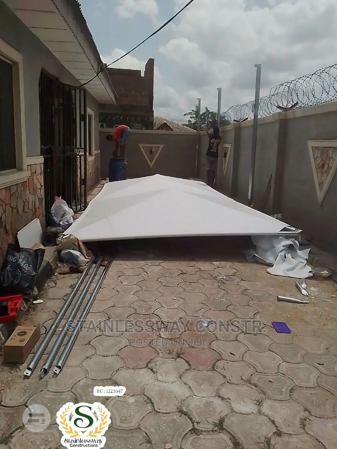 Carport Kenxo White Cover