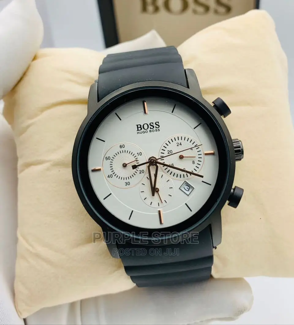 Boss Chronograph Wristwatch Rubber Strap