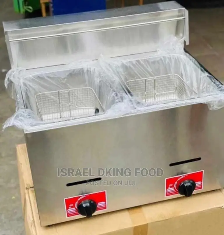 Industrial Stainless Gas Double Basket Table Top Deep Fryer