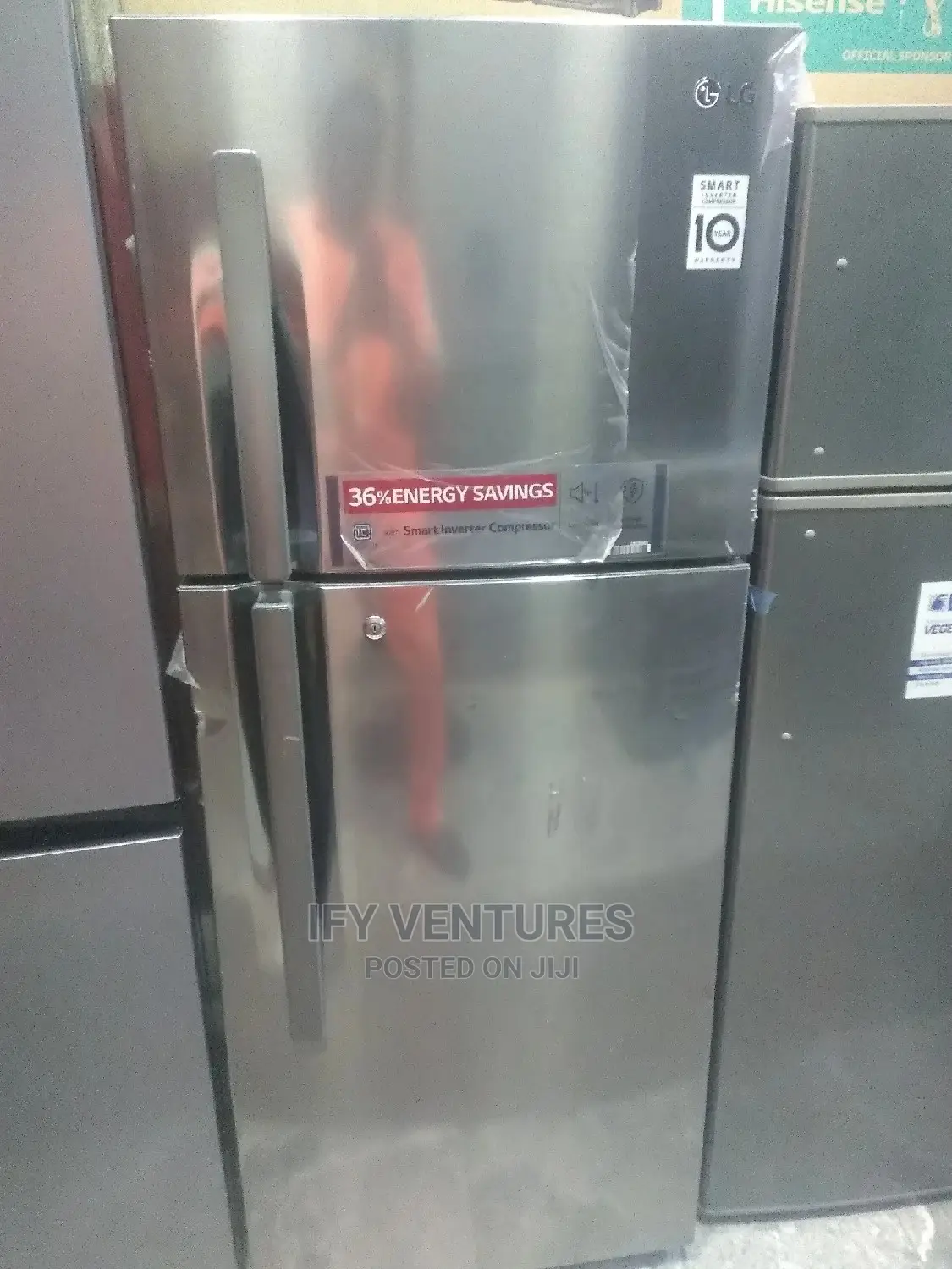LG Double Door Refrigerator, Smart Inverter, Silver Colour.
