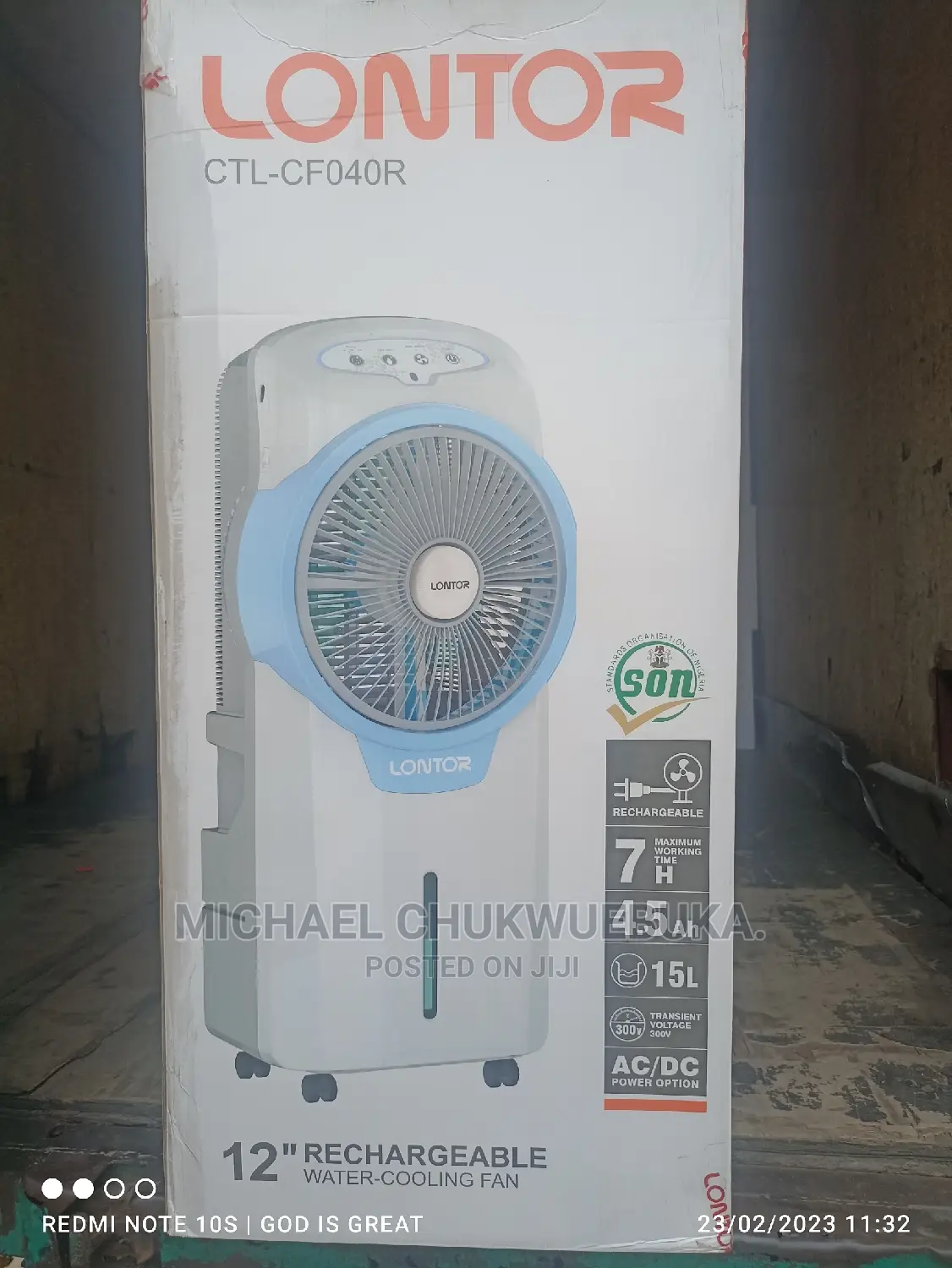 12 Rechargeable Water Cooling Fan
