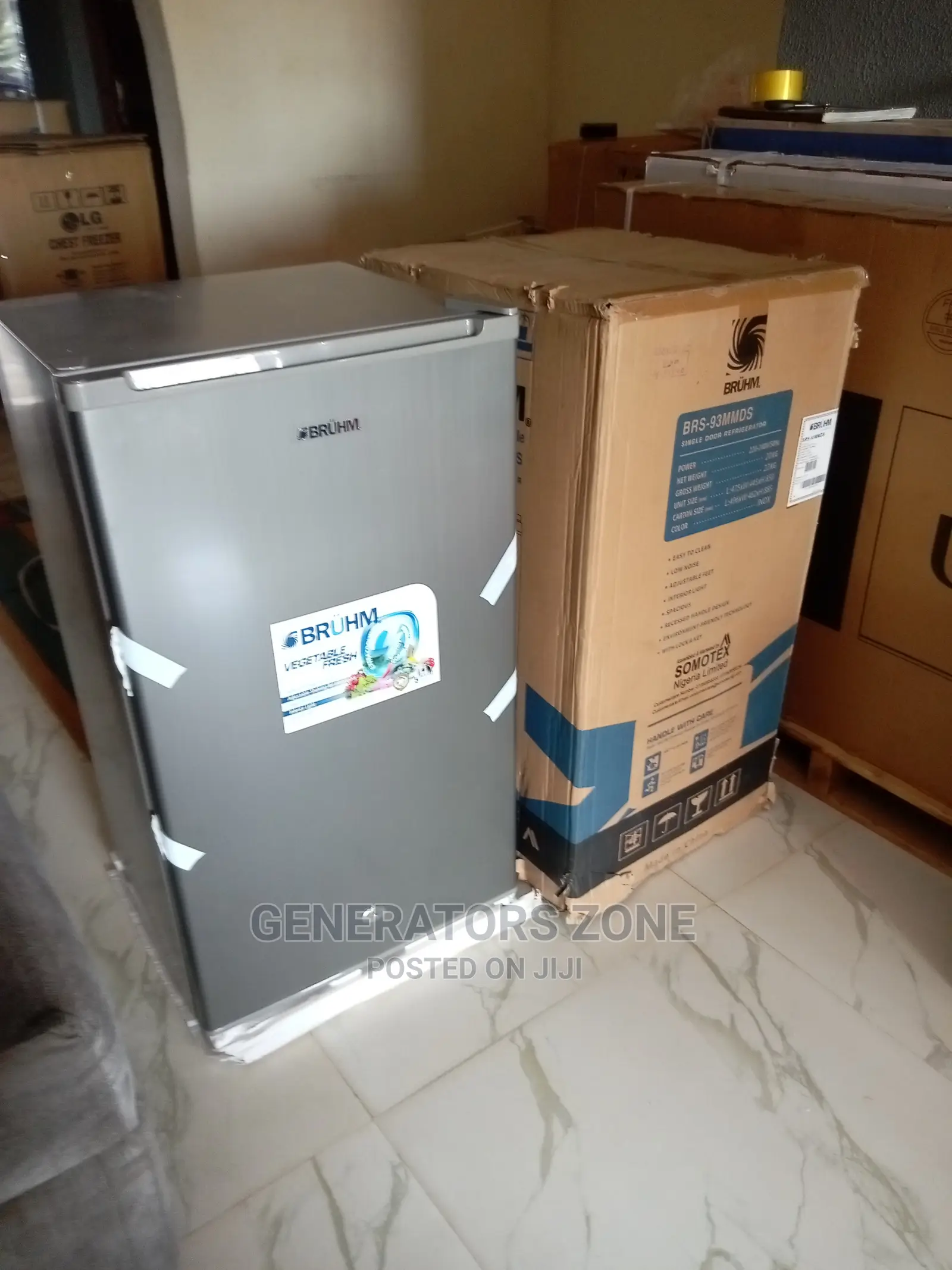 Bruhm Mini Refrigerator Brs-93mmds Low Noise With Key Lock