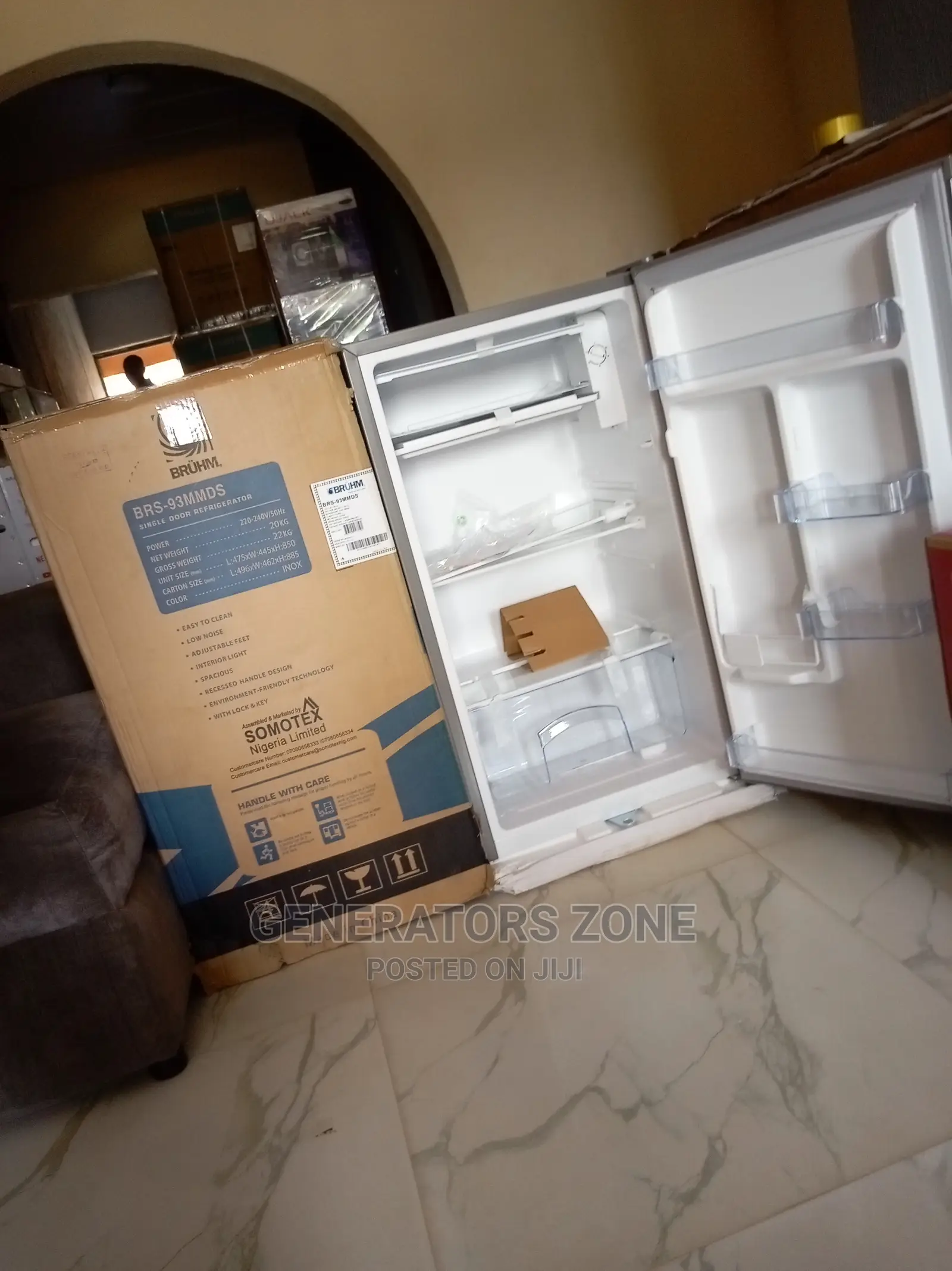 Single Door BRS-93mmds Bruhm Refrigerator Top Freezer Silver