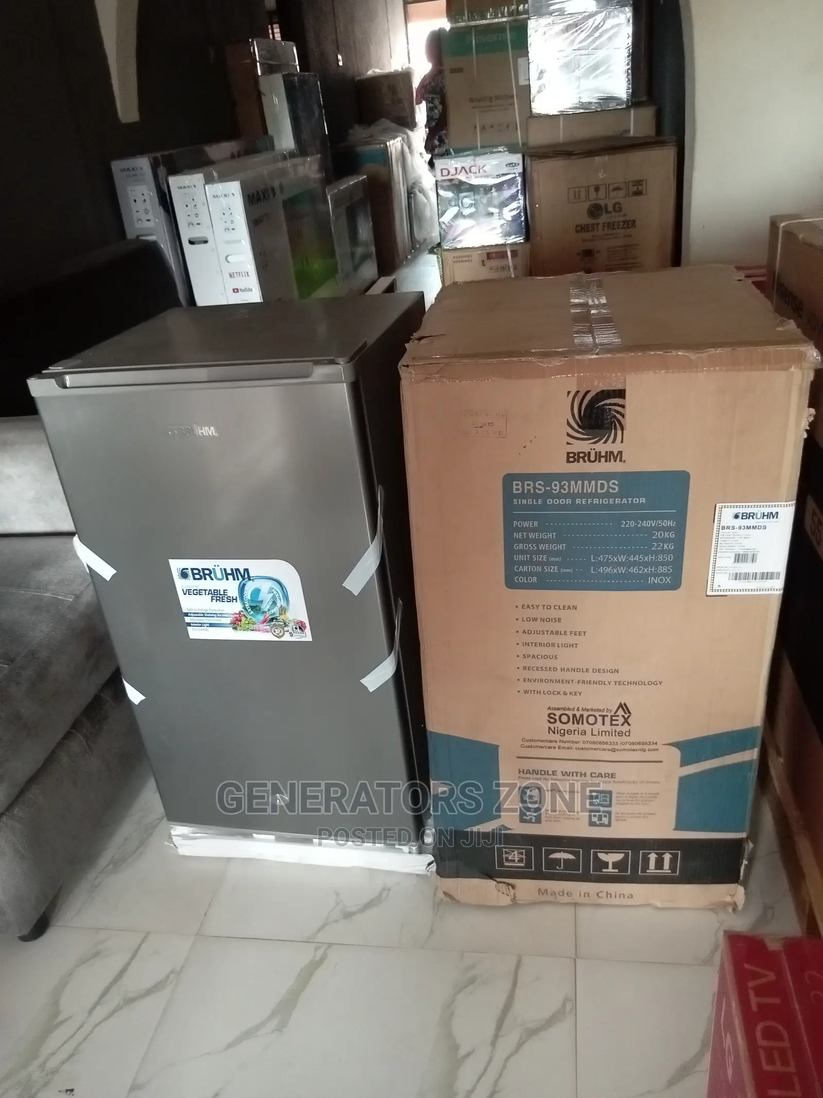 Single Door BRS-93mmds Bruhm Refrigerator Top Freezer Silver
