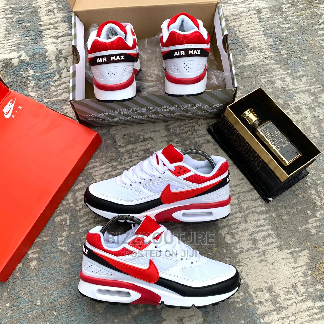 Original NIKE AIR MAX WHITE/RED Sneakers Available in Store