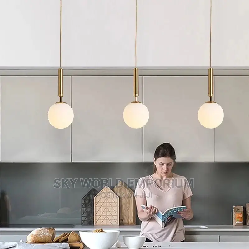 Modern Pendant Lamp Gold Glass