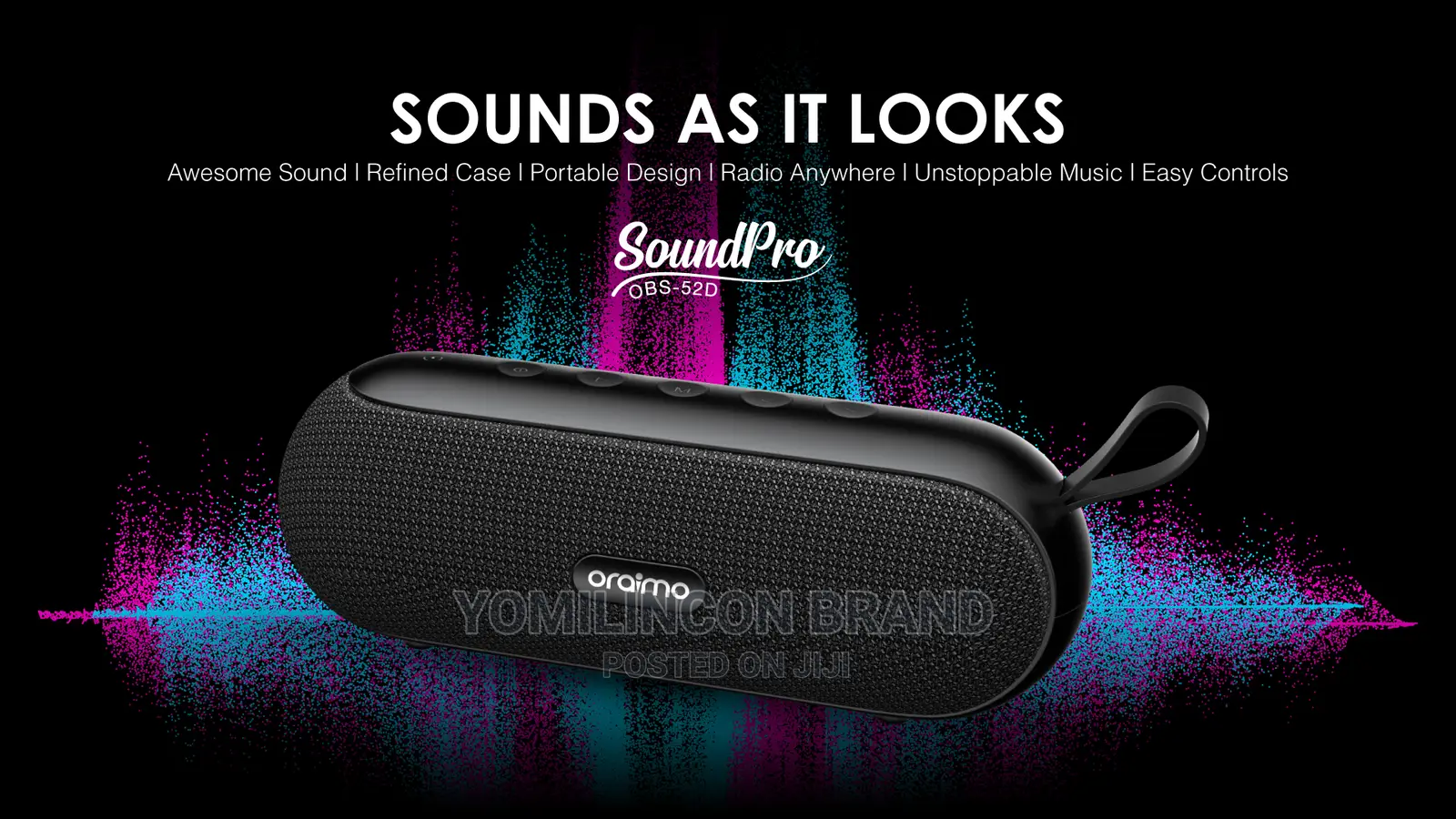 Oraimo Wireless Soundpro Bluetooth Speaker - Obs-52d - Black