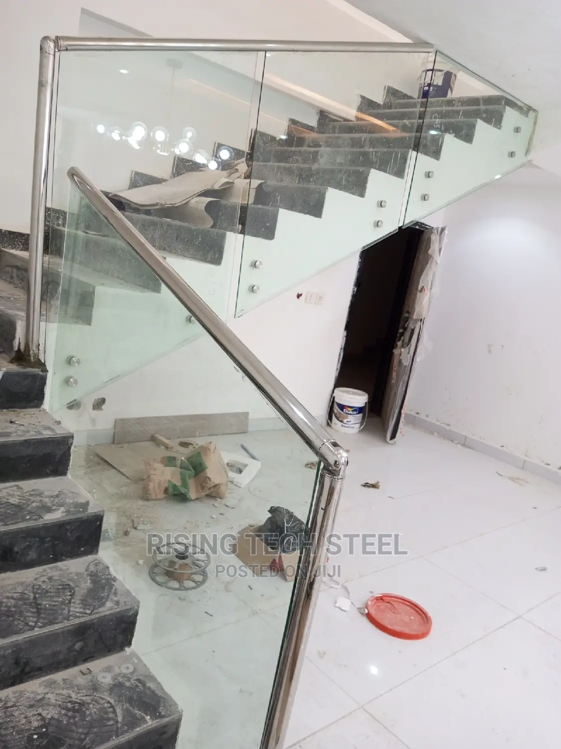 White Frame Less Staircase