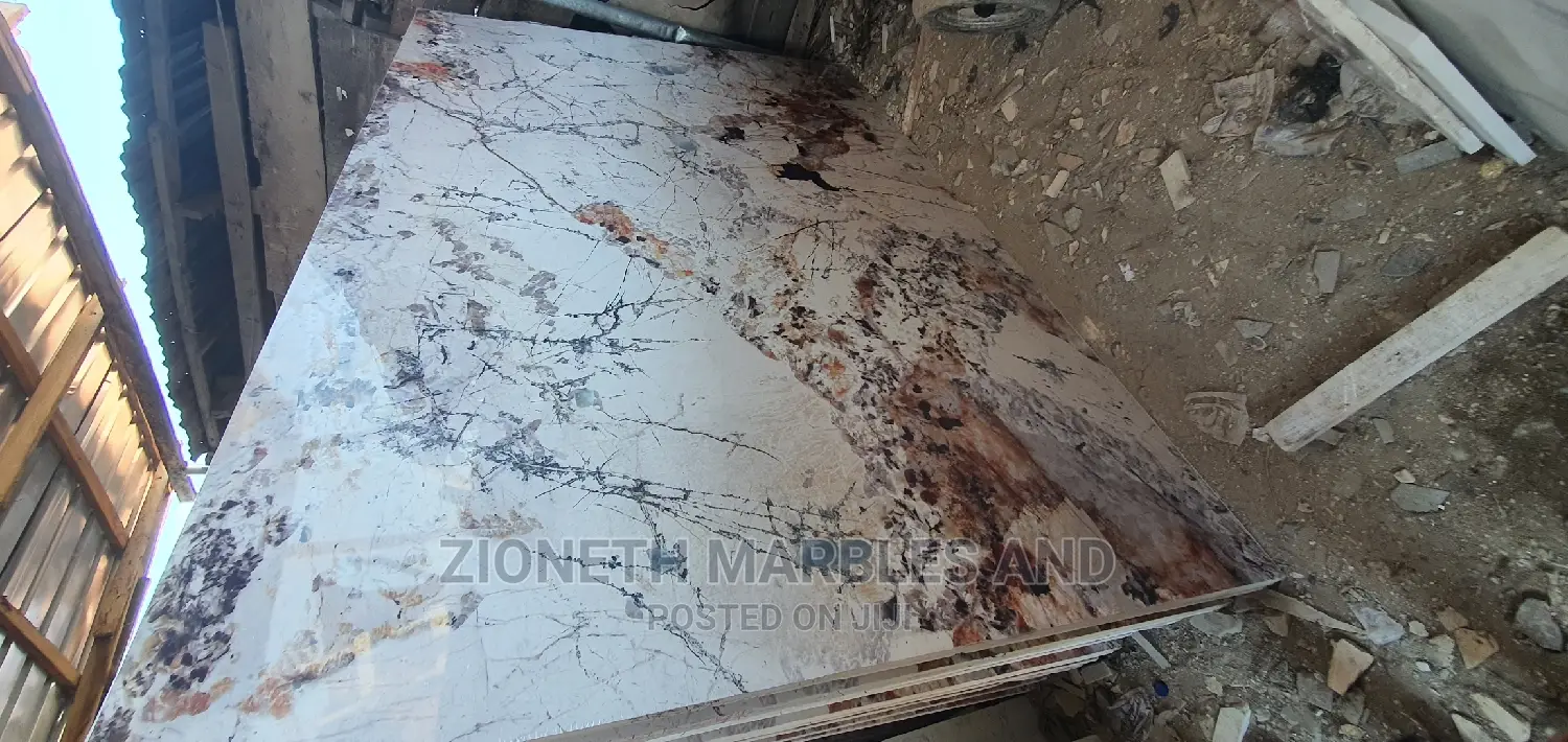 Italian White Flower Quartz Marble Slab