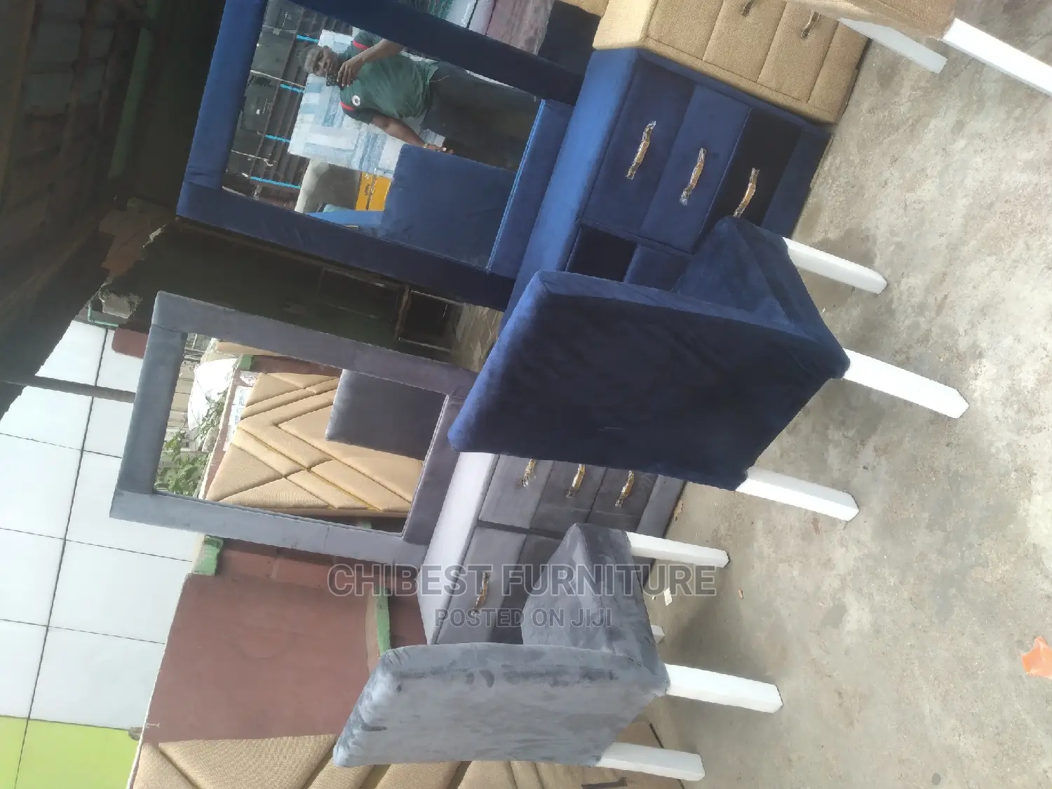 Quality Upholstery Dressing Mirror,And Chair Available.