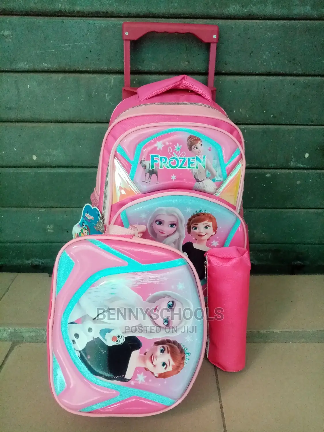 Set of 3 Medium Frozen Kids Children's Trolley School Bag
