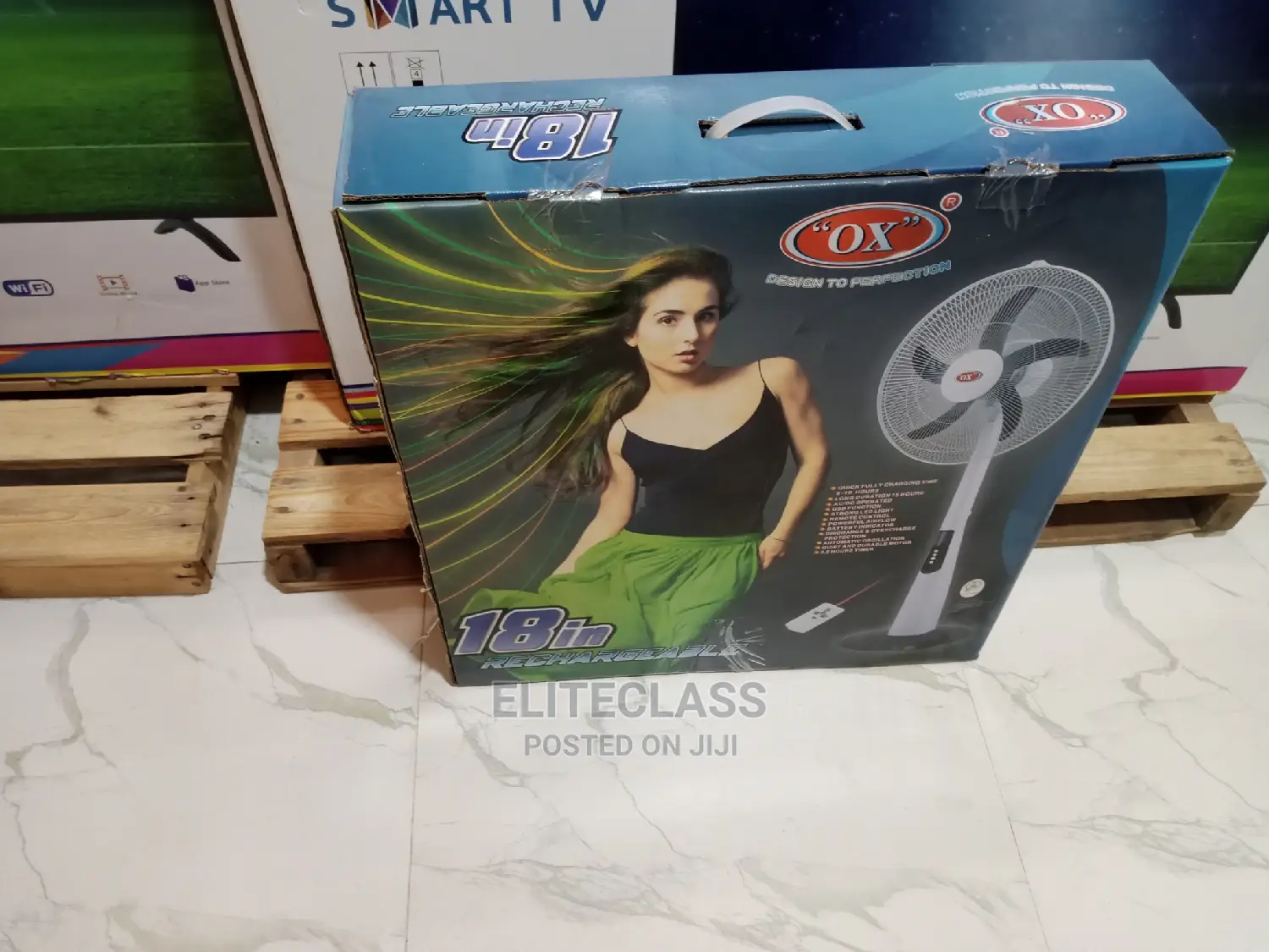 Long Lasting Ox 18 Inches Rechargeable Fan