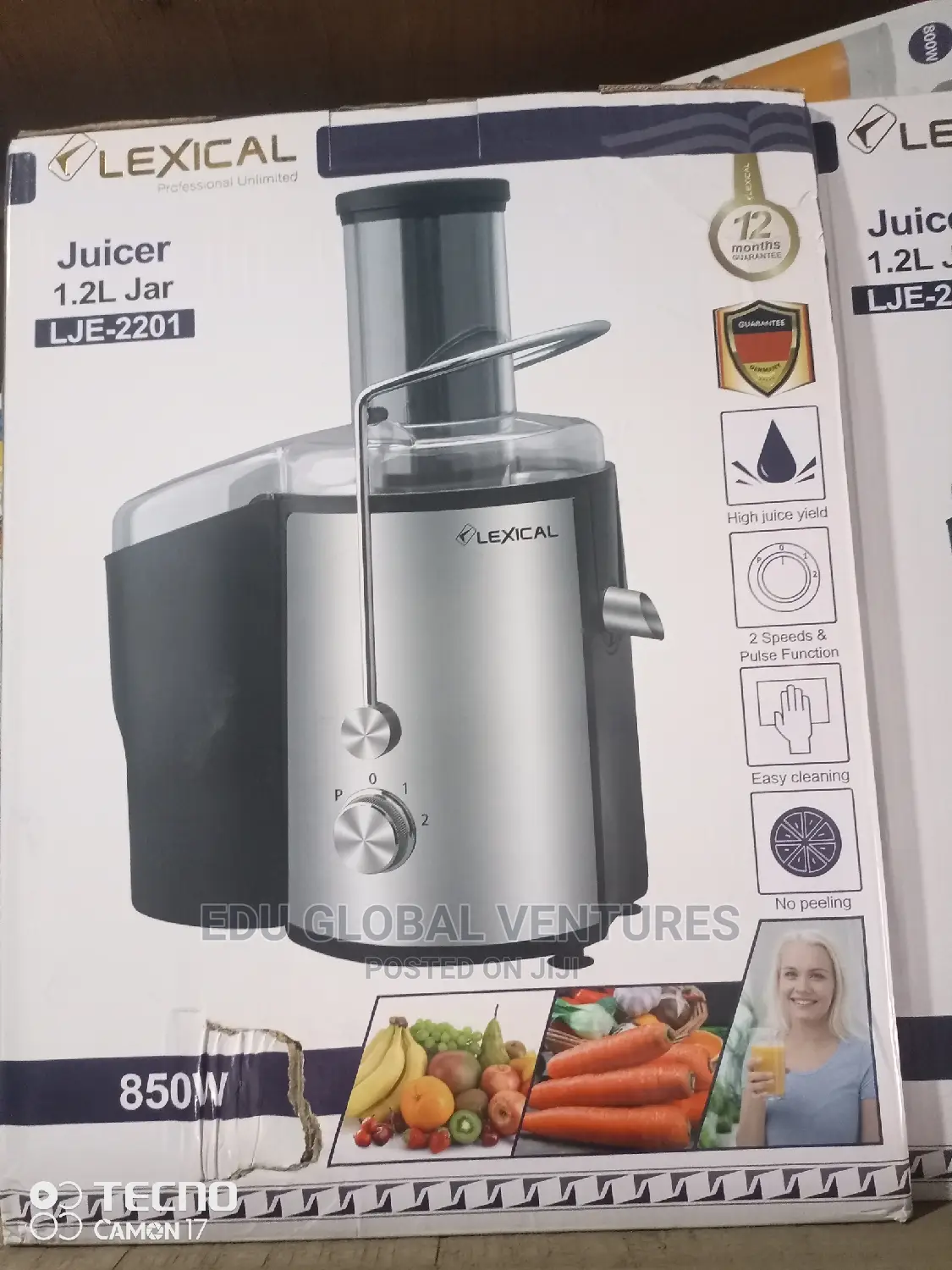 Lexical Juice Extractor 850watts. 1litres Juice Cup.